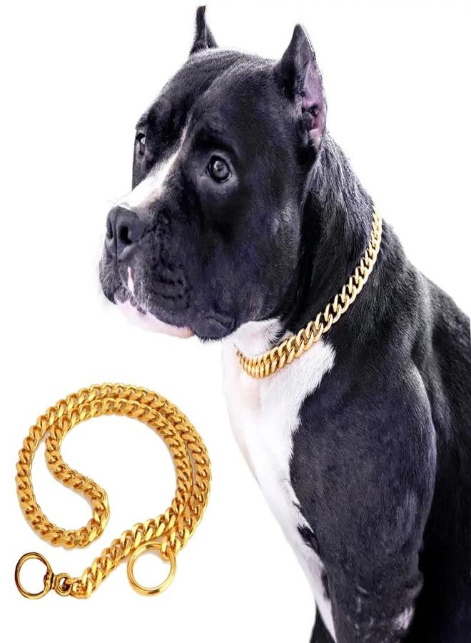 Pups&Pets طوق تدريب الكلاب من النحاس الأصفر شديد التحمل والمصقول بالذهب، طوق دوار للكلاب، طوق عرض الكلاب (سمك 5 مم، طول 30 بوصة، مقاس XX - كبير جدًا) - Image 4